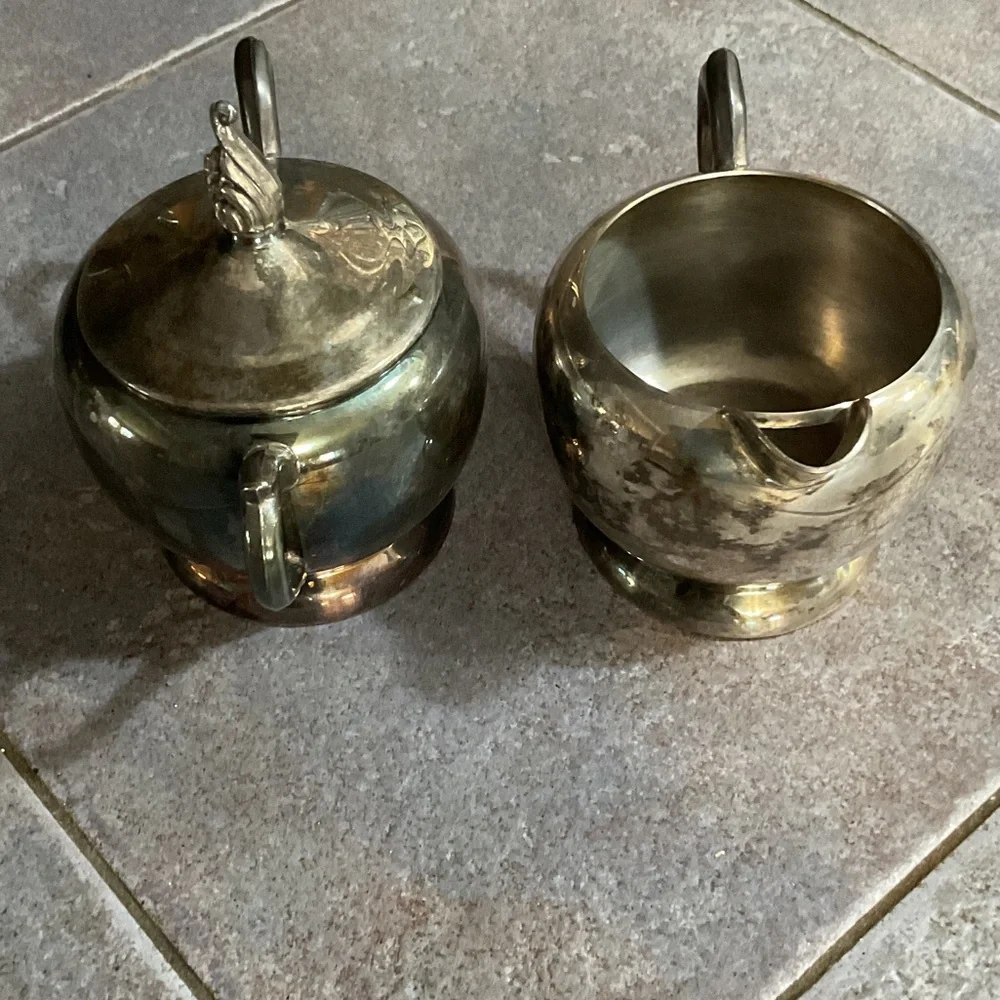 Silver  plated cream and Sugar Bowl Set